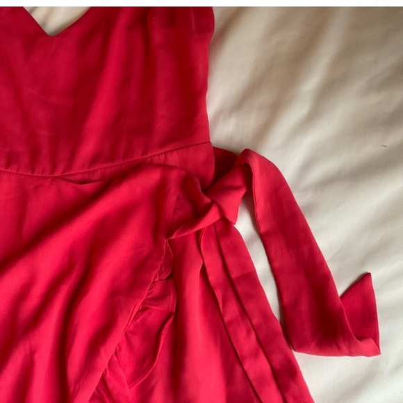 Miami Coral Spagetti Strap Wrap Dress Size Small - Picture 5 of 5